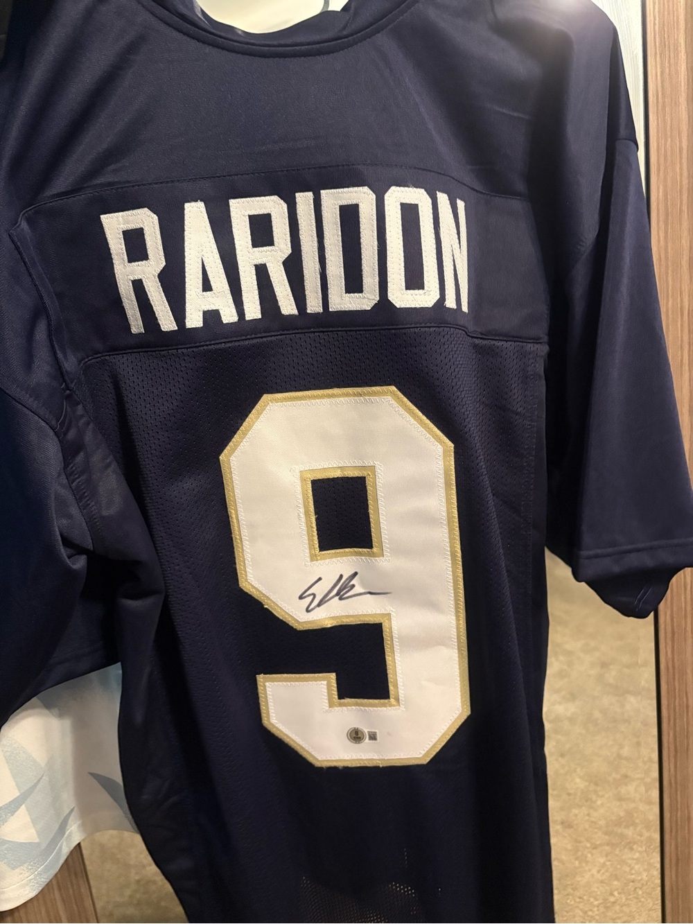 Men's Navy Blue Eli Raridon #9 Athletic Jersey Notre Dame
